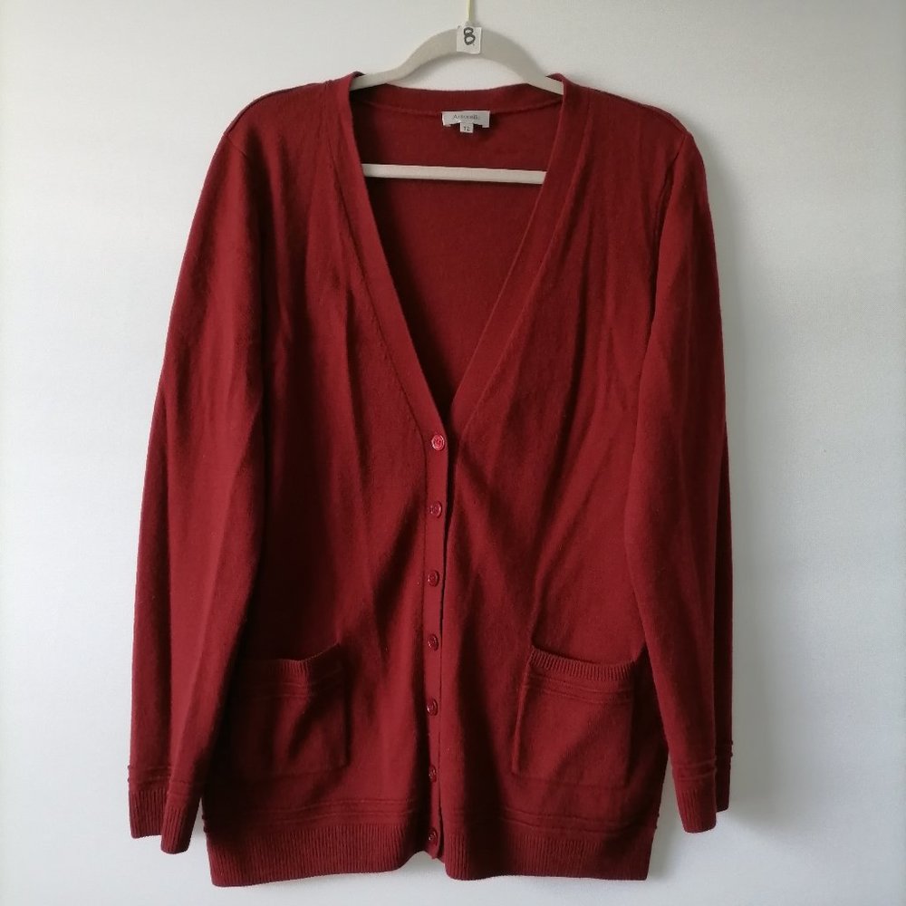 Antonelle Women's Red Button Front Sweater Size T2
